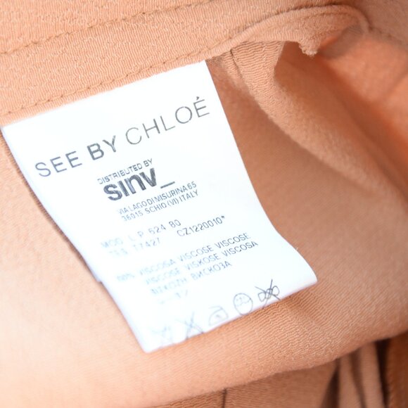 NWT See by Chloé Wide Leg Palazzo Pants Light Terracotta Sz 4 - Picture 7 of 7